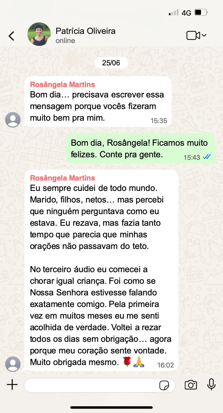 Print de conversa de WhatsApp com cliente